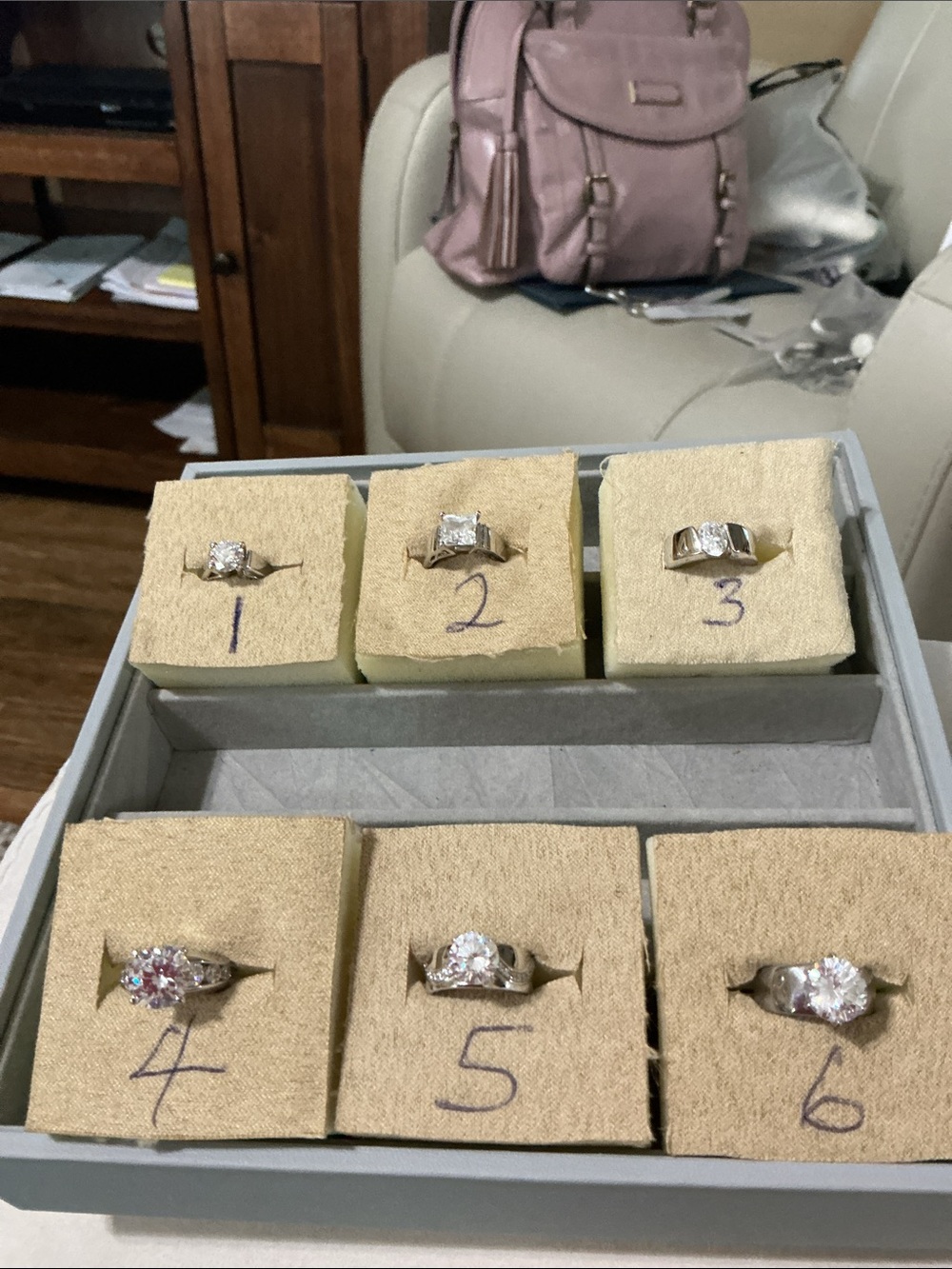 JTV Silver/rhodium,  - Multi-multiple women’s rings 1-6 , sz 5 , all $25